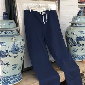 Urbane, classic cut navy scrub pants